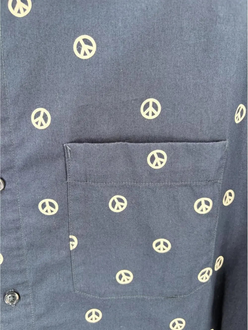 Men's‎ The North Face Circular Design Peace Sign Print Shirt XXL Navy
